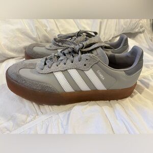 Adidas Samba OG Grey White Gum Sole Sneakers Womens Size 10